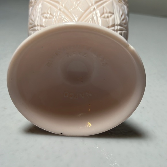 Vintage Napco Pink Milk Glass Footed Bowl Candy Dish Compote Cleveland Ohio - Picture 5 of 8